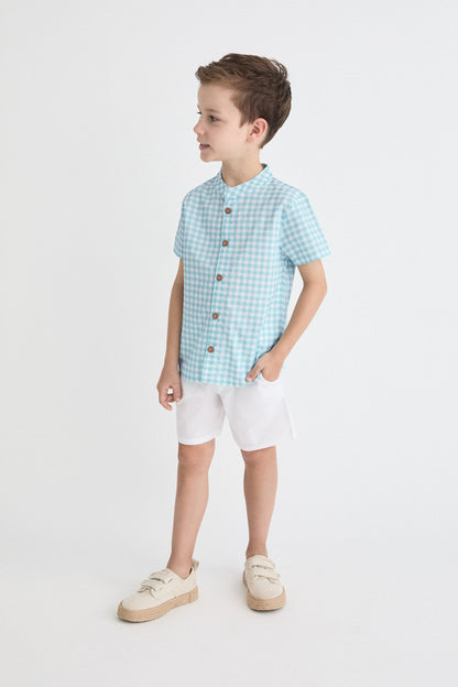 Conjunto Niño Vichy Turquesa