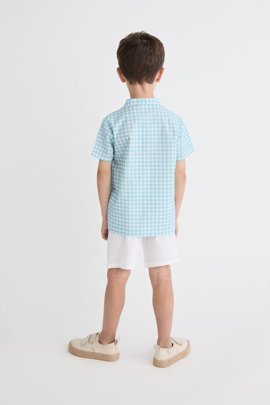 Conjunto Niño Vichy Turquesa