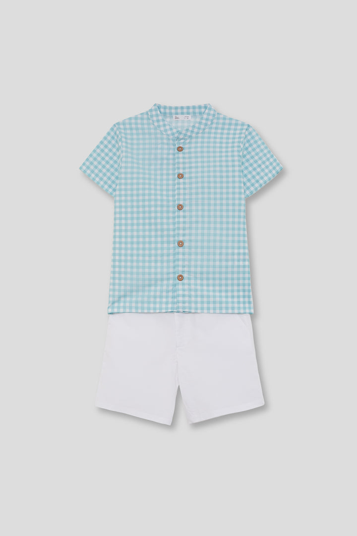 Conjunto Niño Vichy Turquesa
