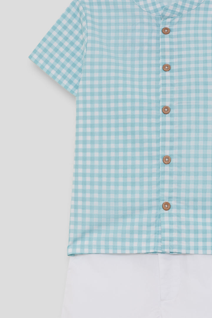 Conjunto Niño Vichy Turquesa