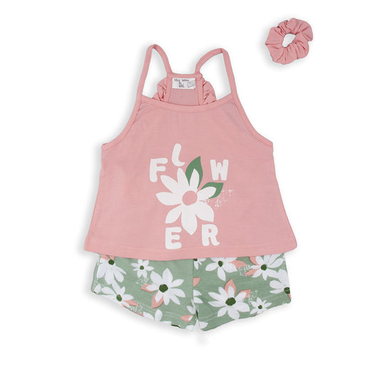 Conjunto Short Flower Tirante