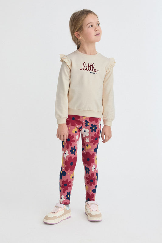 Conjunto Little Flowers sudadera y Leggins | Sonajero kids