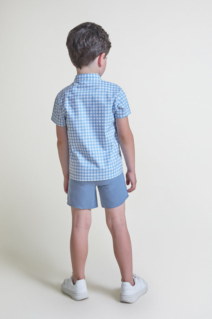 Conjunto Niño Vichy Azul Nude