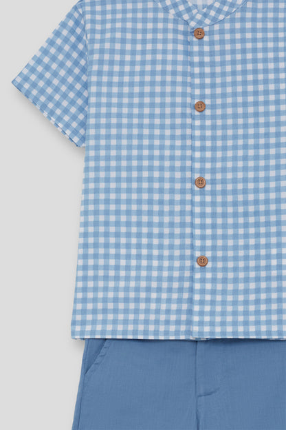 Conjunto Niño Vichy Azul Nude