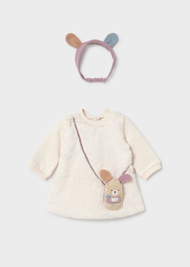 Vestido Paño Bolso Cinta
