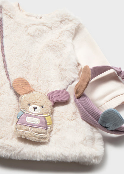 Vestido Paño Bolso Cinta