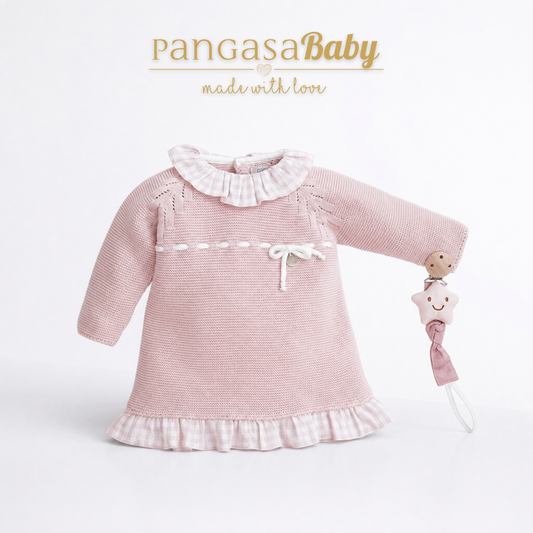 Vestido de Punto Rosa Pangasa Baby | Sonajero Kids