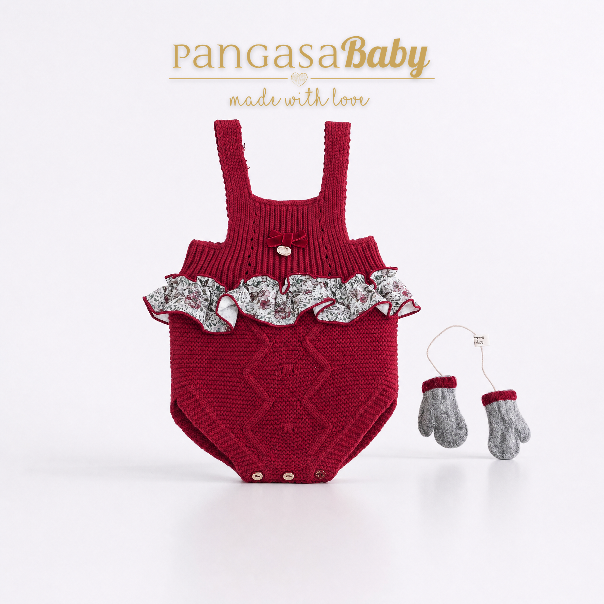 Peto de Punto Burdeos Pangasa Baby | Sonajero Kids