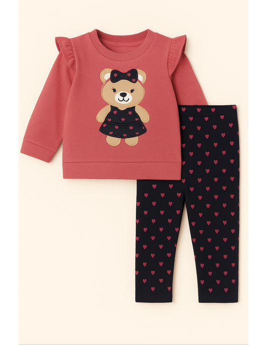 Conjunto Osito Corazones
