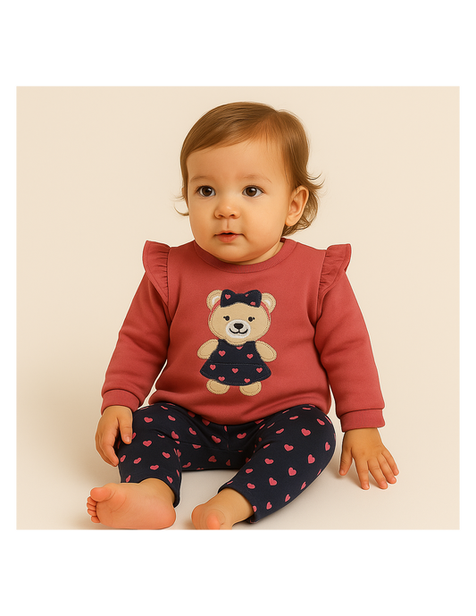 Conjunto Osito Corazones