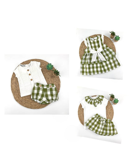 Conjunto Niño Verde Vichy