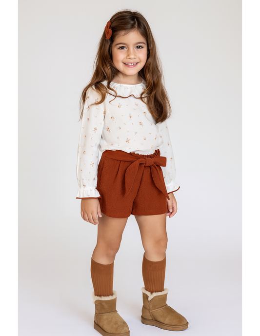 Conjunto Short Bambula Flores
