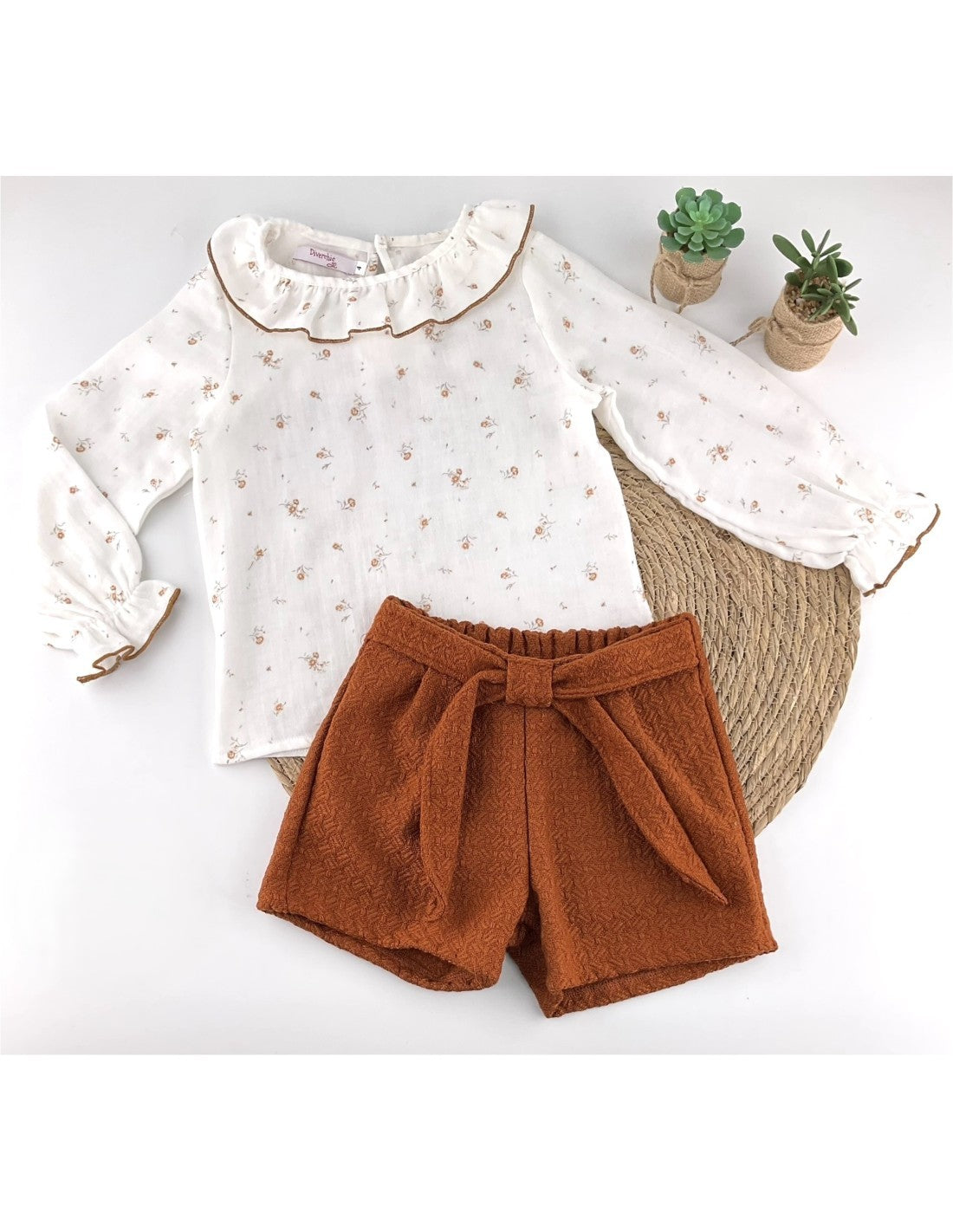 Conjunto Short Bambula Flores