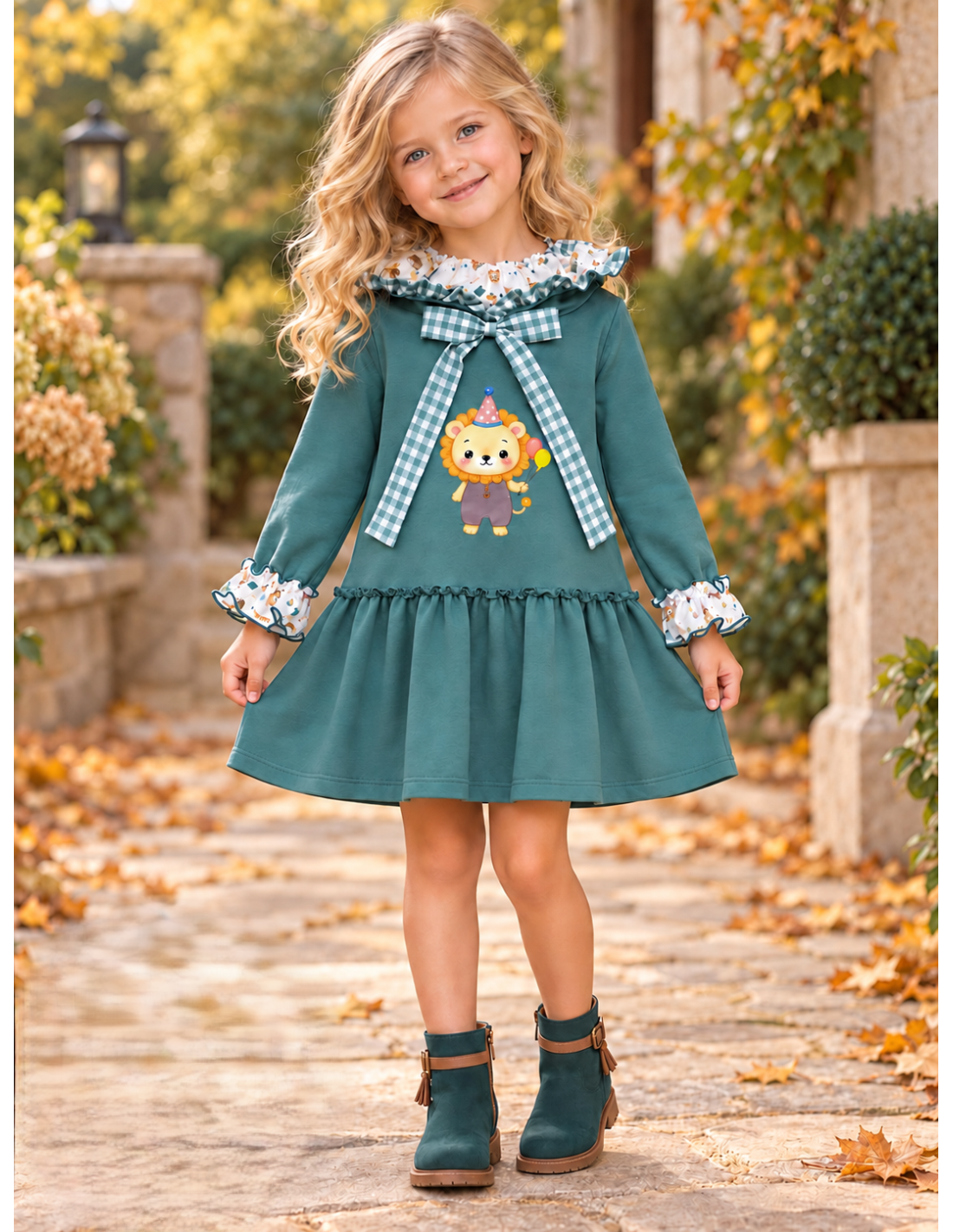 Vestido Infantil Verde León | Moda Infantil | SonajeroKids