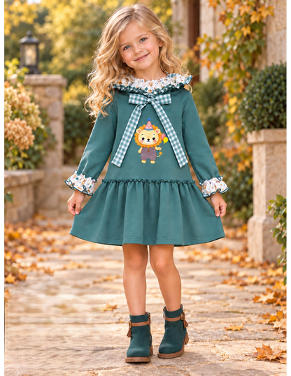 Vestido Infantil Verde León | Moda Infantil | SonajeroKids