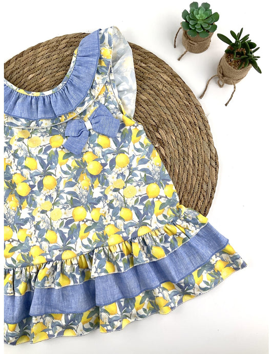 Vestido Azul Limones