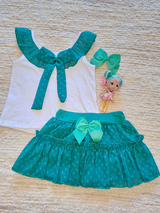 Conjunto Falda Plumeti Verde