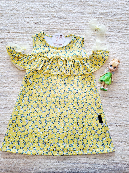 Vestido Niña Flores Amarillo