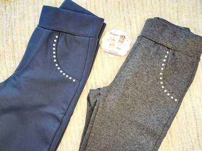 Leggins con Piedras Marino y Gris