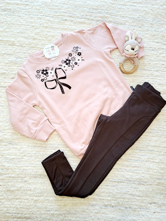 Leggins Sudadera Flores Rosa