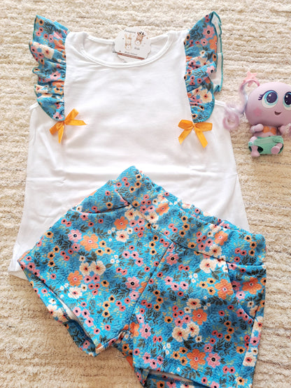 Short Camiseta Flores