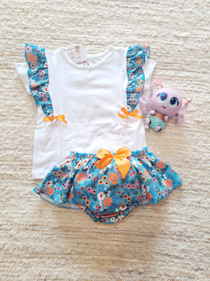 Short Camiseta Flores