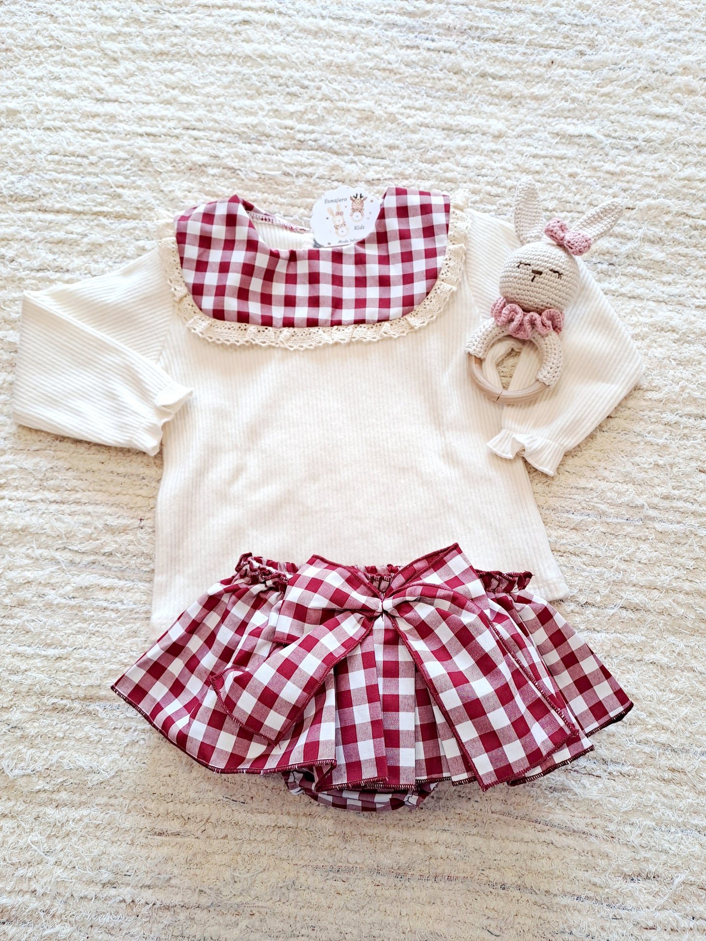 Conjunto Niño Vichy Red