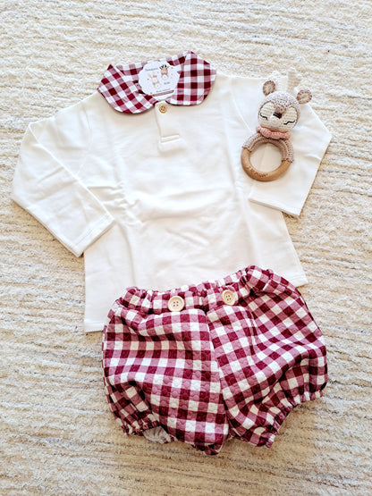 Conjunto Niño Vichy Red