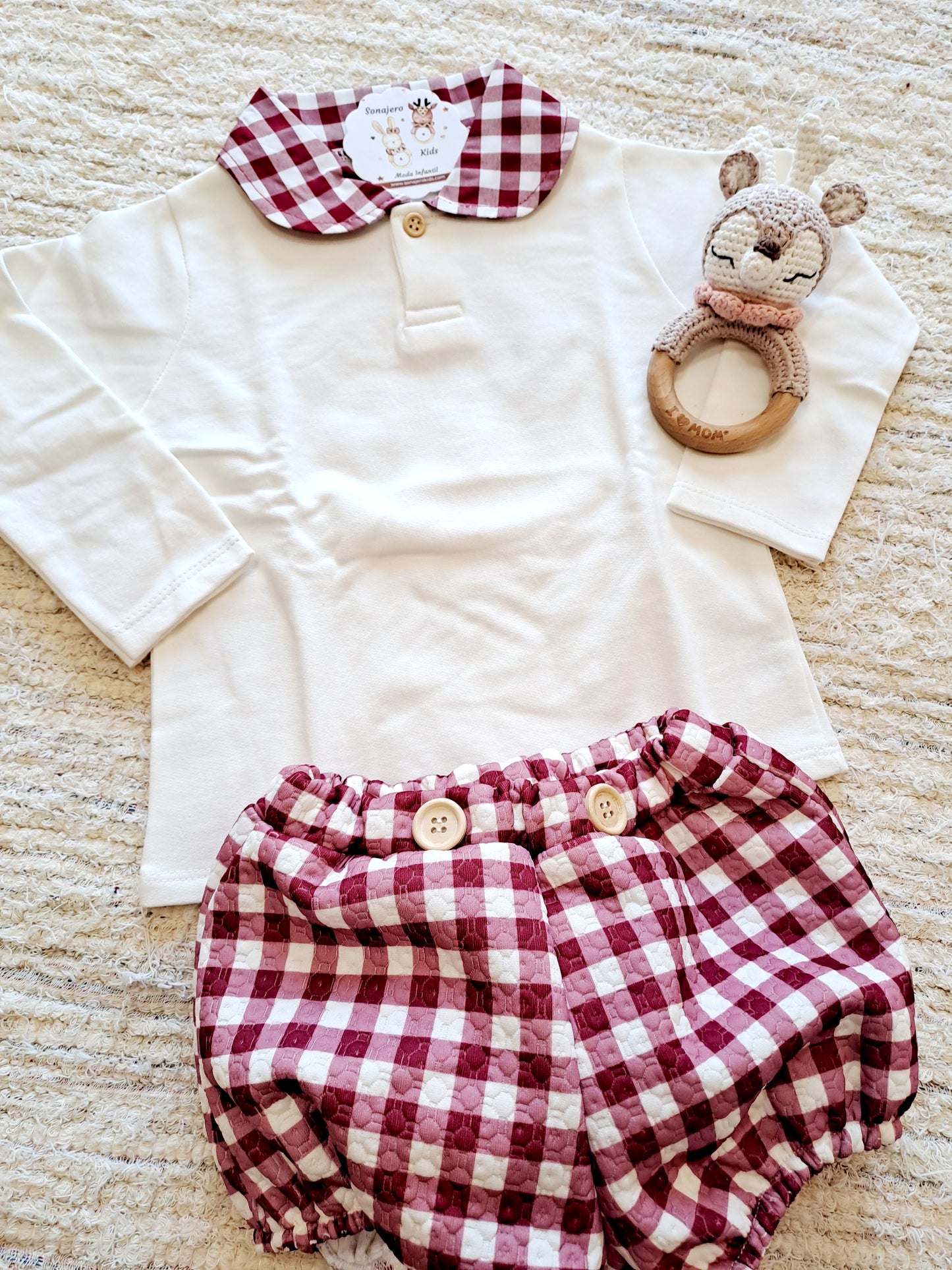 Conjunto Niño Vichy Red