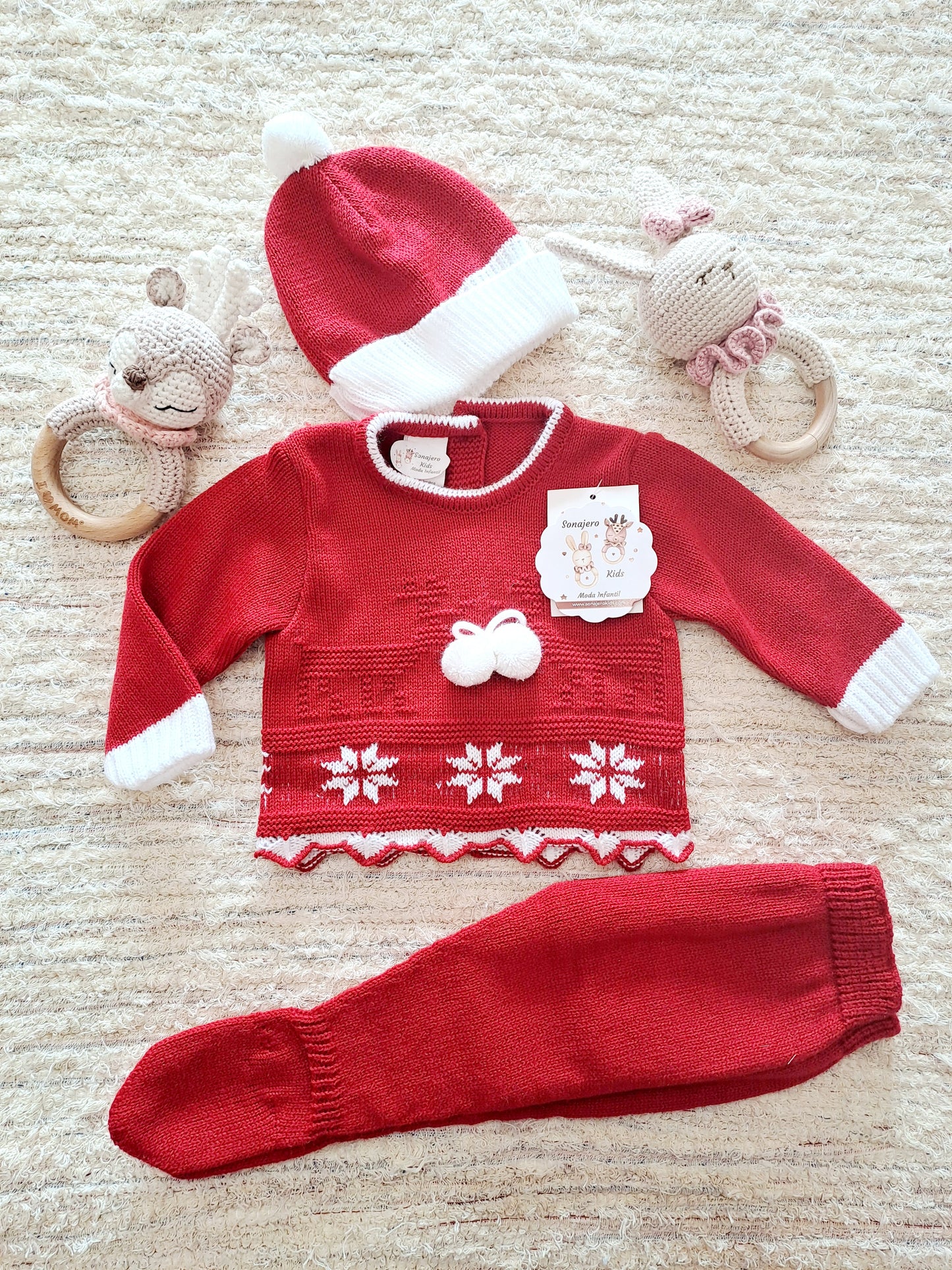 Conjunto Lana Bebe Navidad