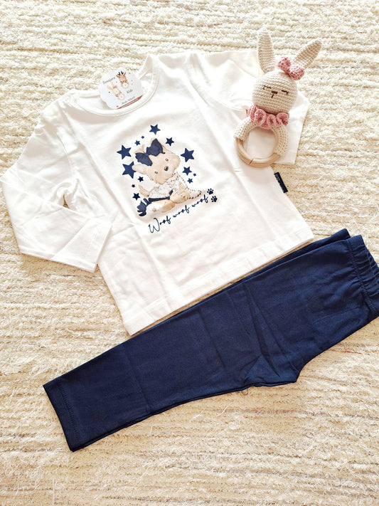 Leggins Perrito Estrellas Marino