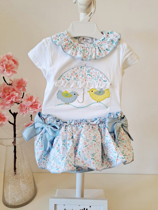 Conjunto Dos Pajaritos Celeste