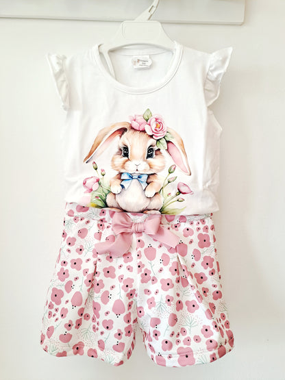 Conjunto Short Rabbit Flowers
