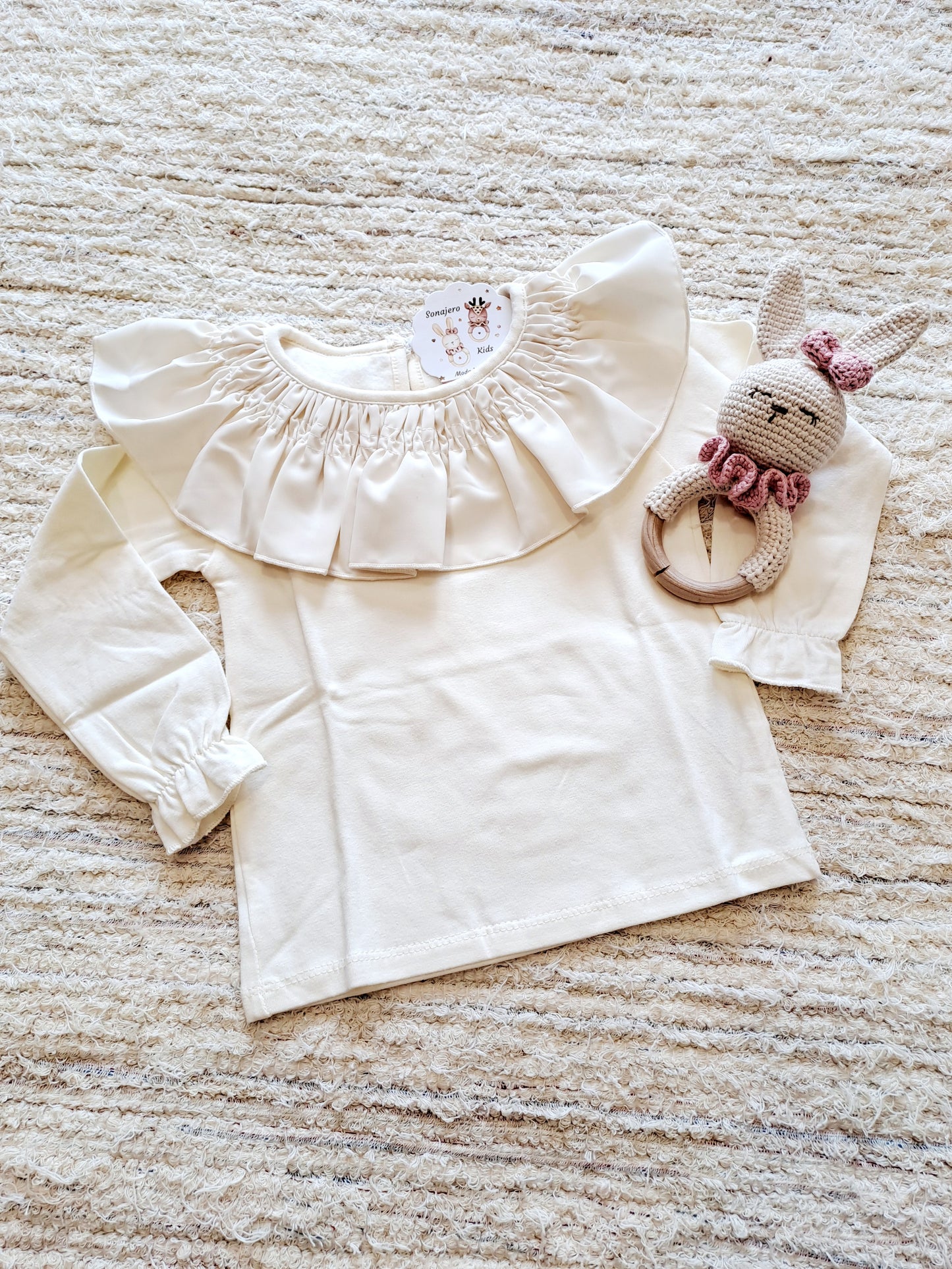 Camiseta Volante Beige