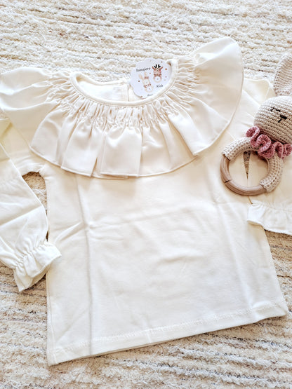 Camiseta Volante Beige