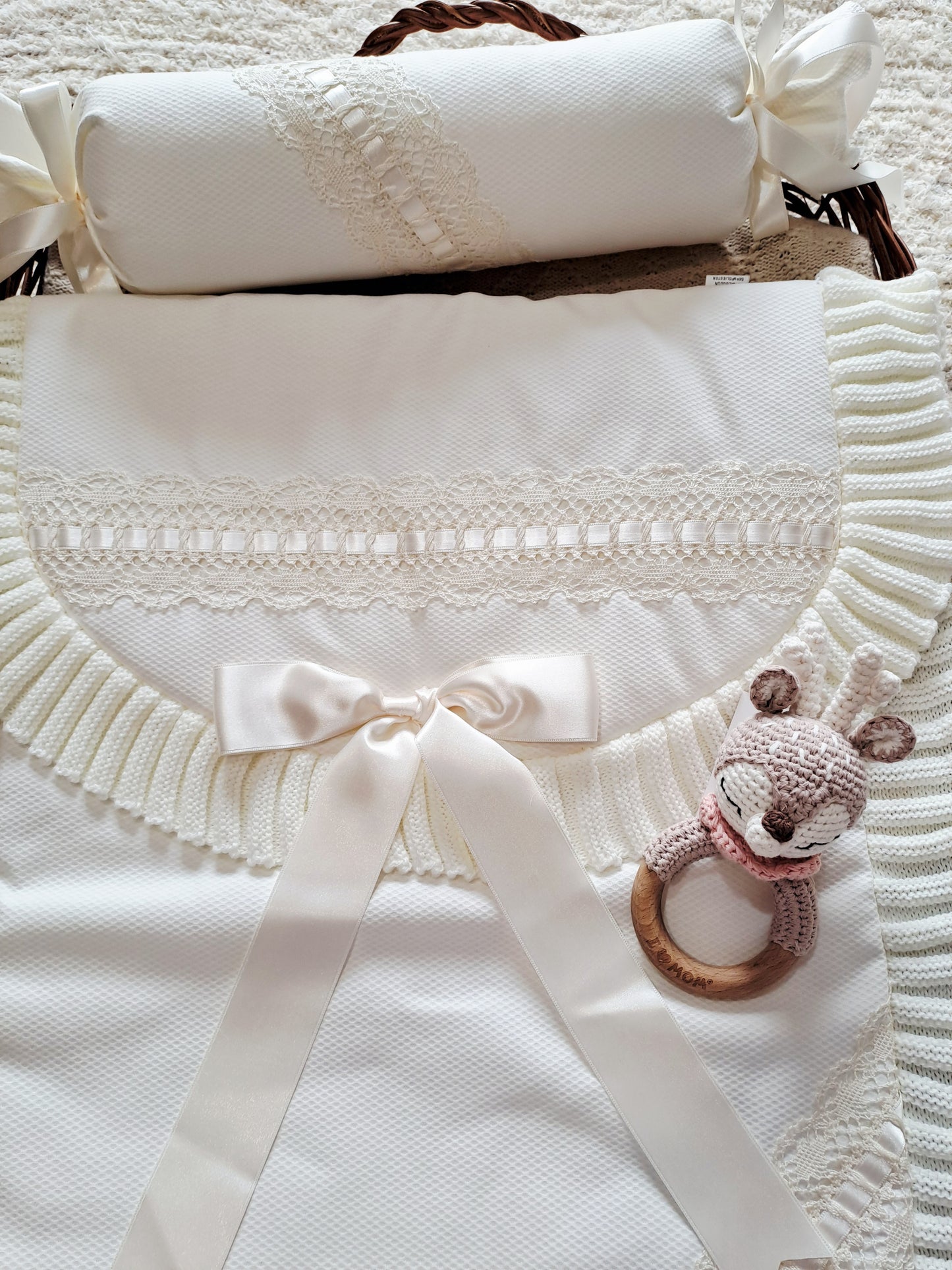 Colcha Lana Para Bebé Crema