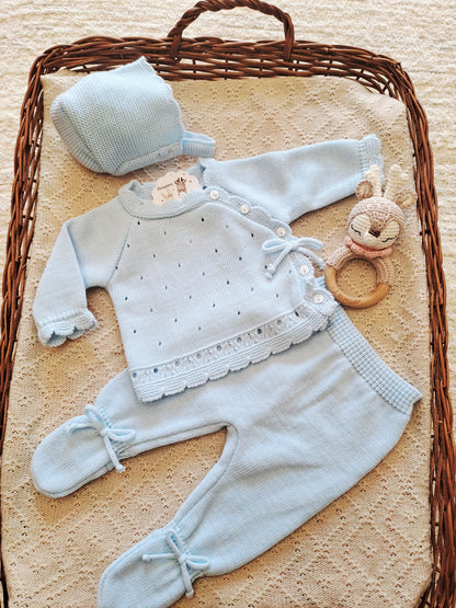 Conjunto 3 Piezas Amapola Celeste
