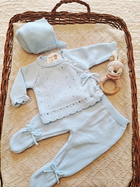 Conjunto 3 Piezas Amapola Celeste