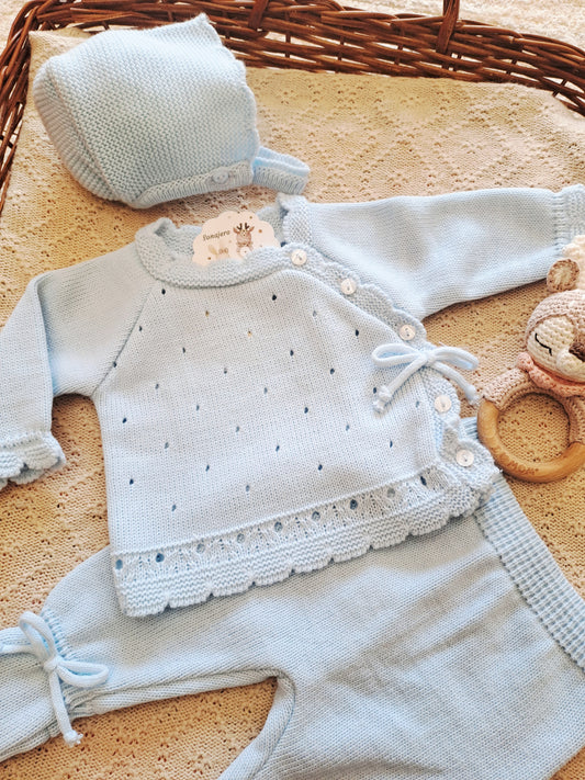 Conjunto 3 Piezas Amapola Celeste