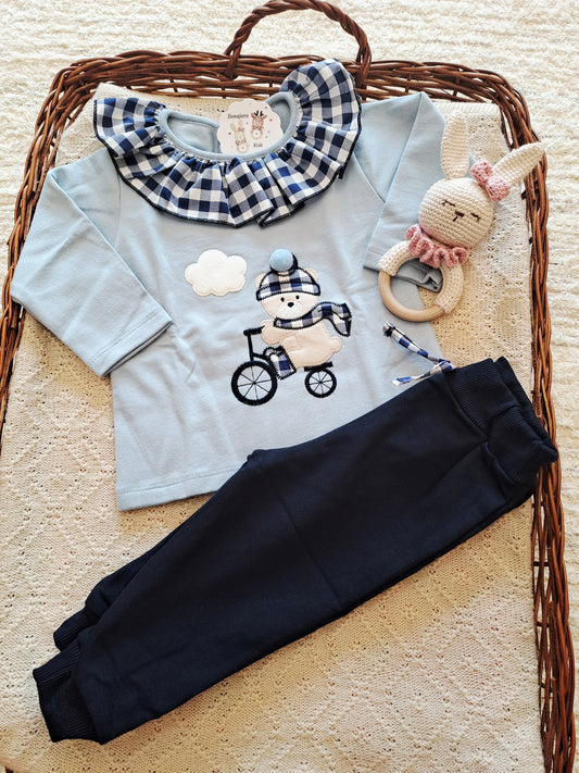 Conjunto Niña Oso Triciclo