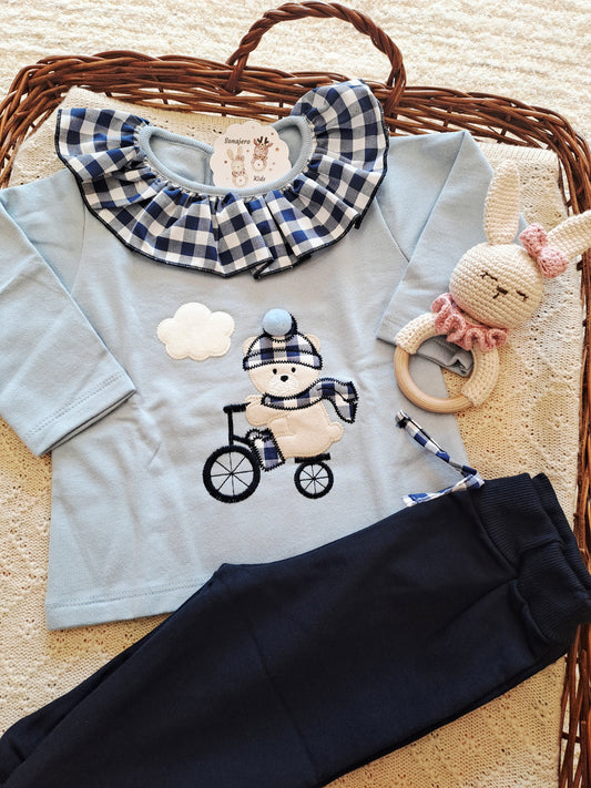 Conjunto Niña Oso Triciclo