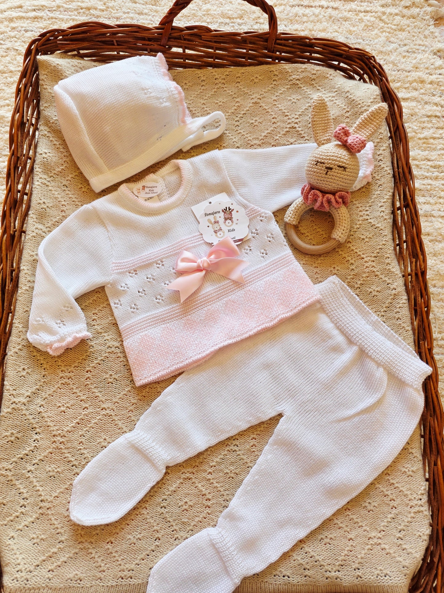 Conjunto Hilo 3213 Blanco Rosa