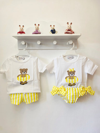 Conjunto Niña Baño Oso Verano