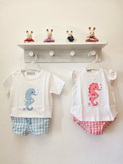 Conjunto Niña Baño Caballito Mar