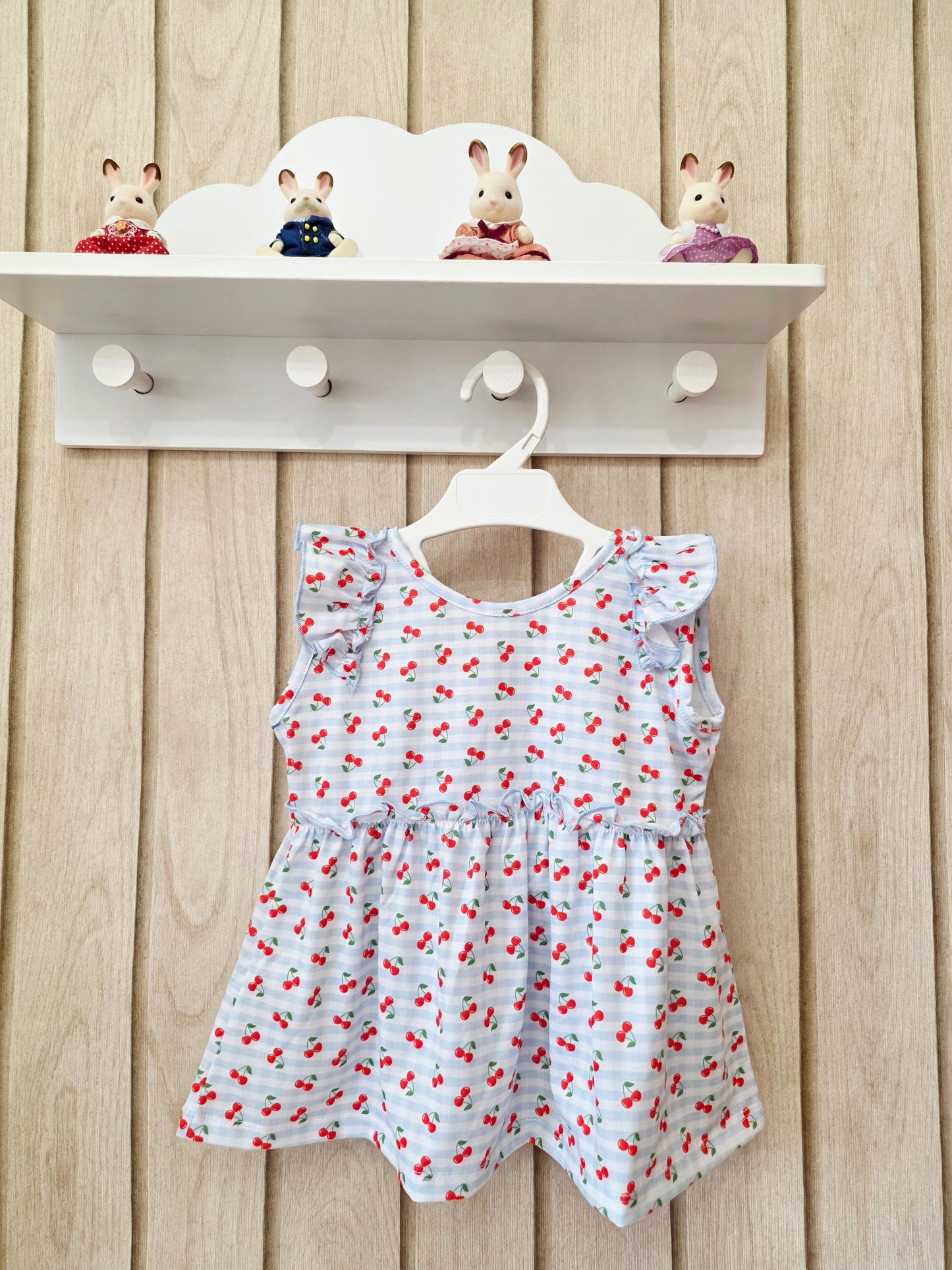 Vestido Cerezas Celeste