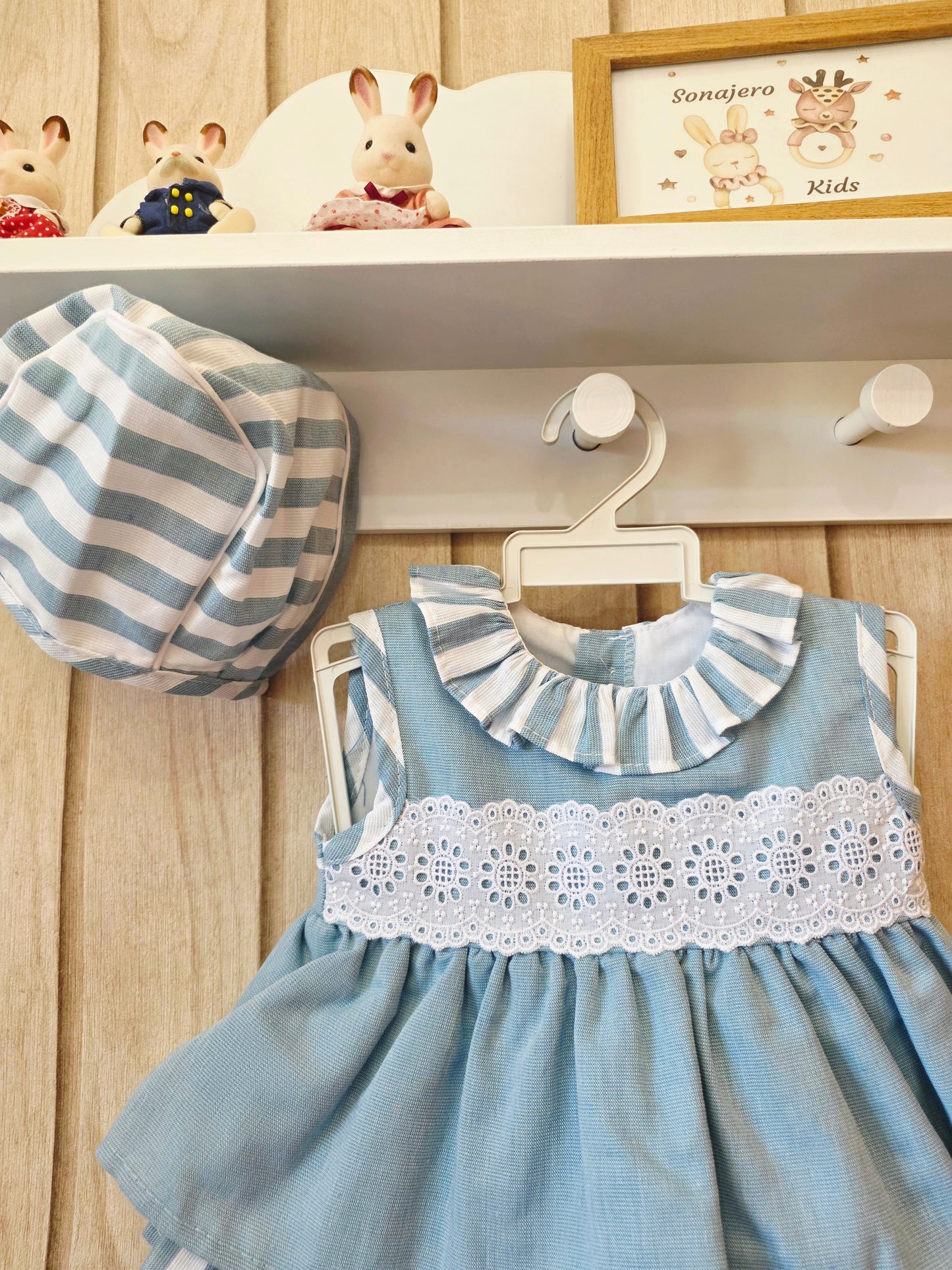 Conjunto Chambrita 3 piezas Cielo