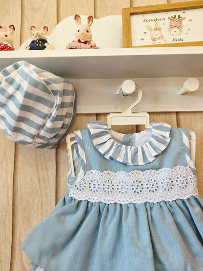Conjunto Chambrita 3 piezas Cielo