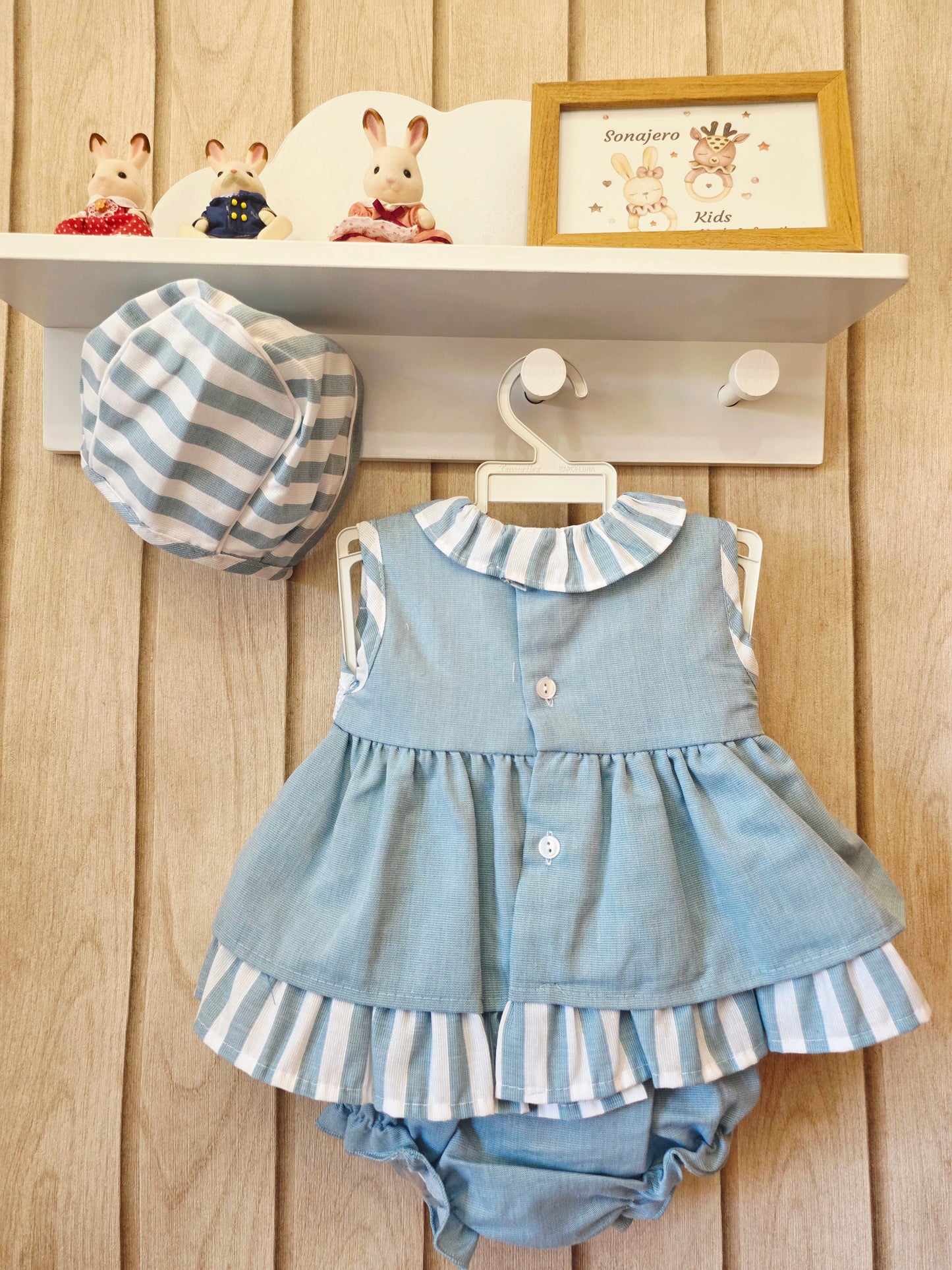 Conjunto Chambrita 3 piezas Cielo