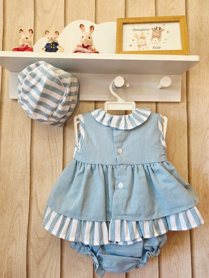 Conjunto Chambrita 3 piezas Cielo