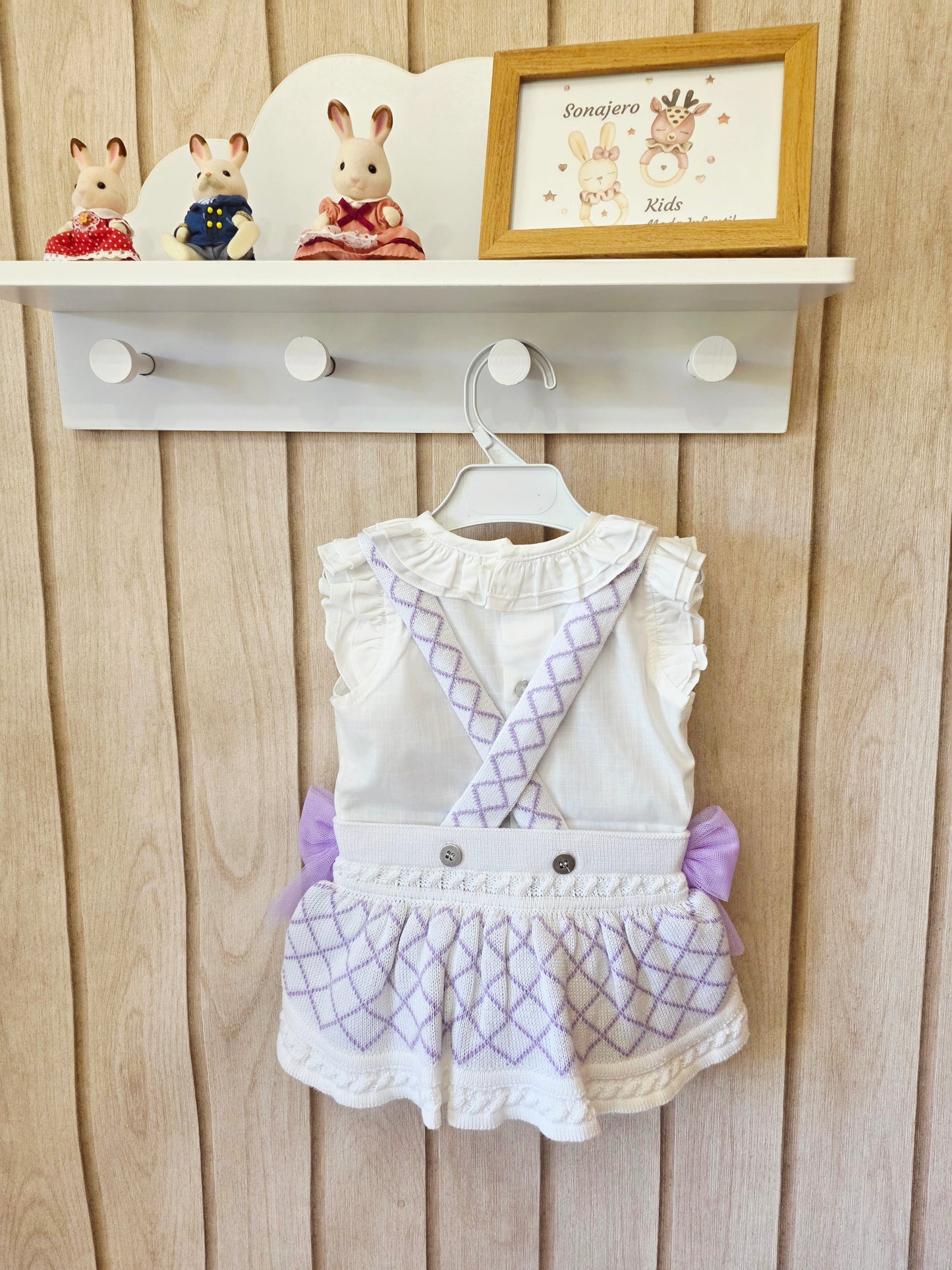Conjunto Ranita Blanco Lila